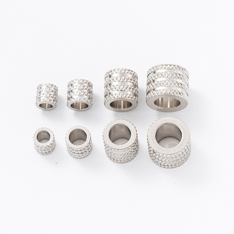 Cross-border necklace pendant 18K gold vacuum plated stainless steel four-layer Plaid tube beads handmade jewelry accessories