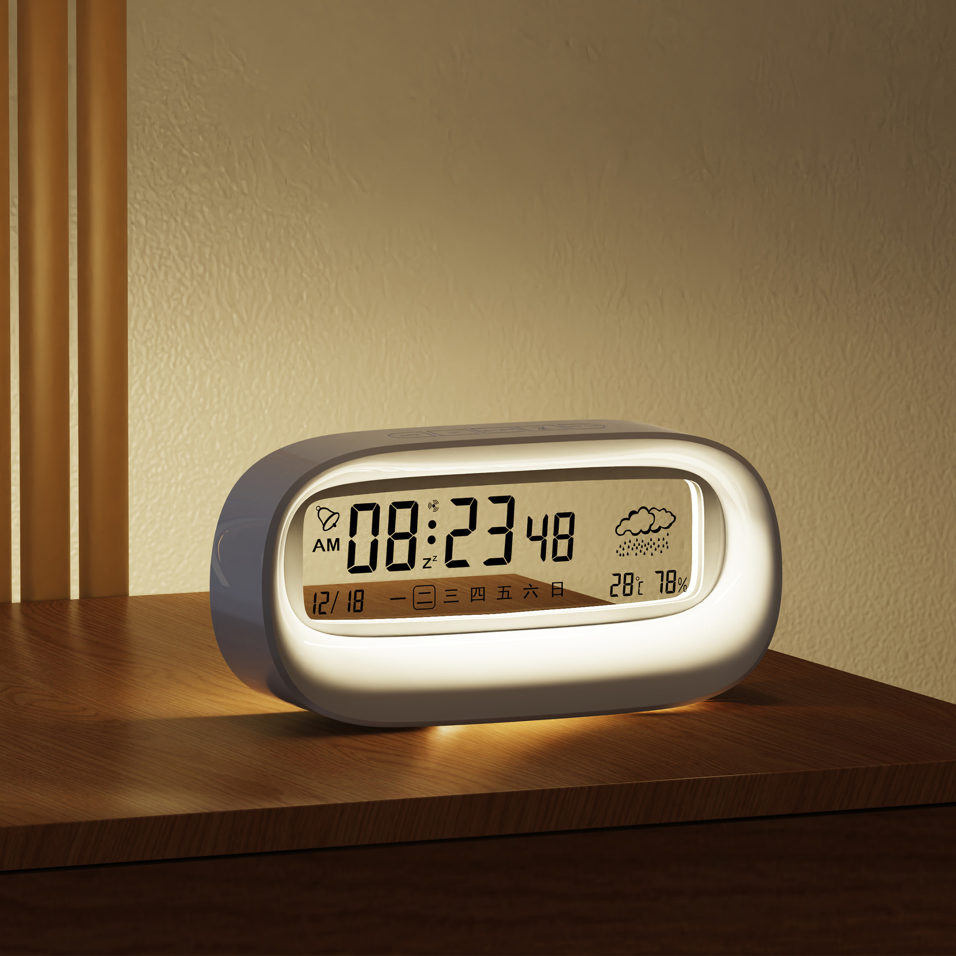 Новое перезаряжаемое будильник с ночником креативный подарок милый мультяшный смарт цифровой календарь прозрачный многофункциональный