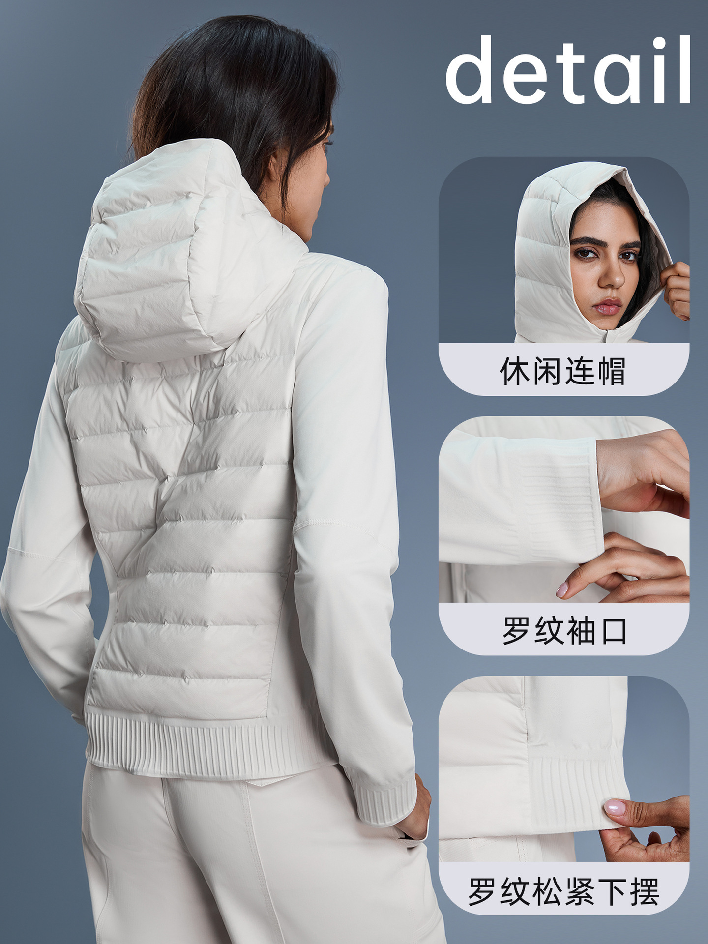 Winter Light and Warm Hooded down Jacket Outdoor Leisure Sports Waterproof and Windproof Jacket for Women Daw008