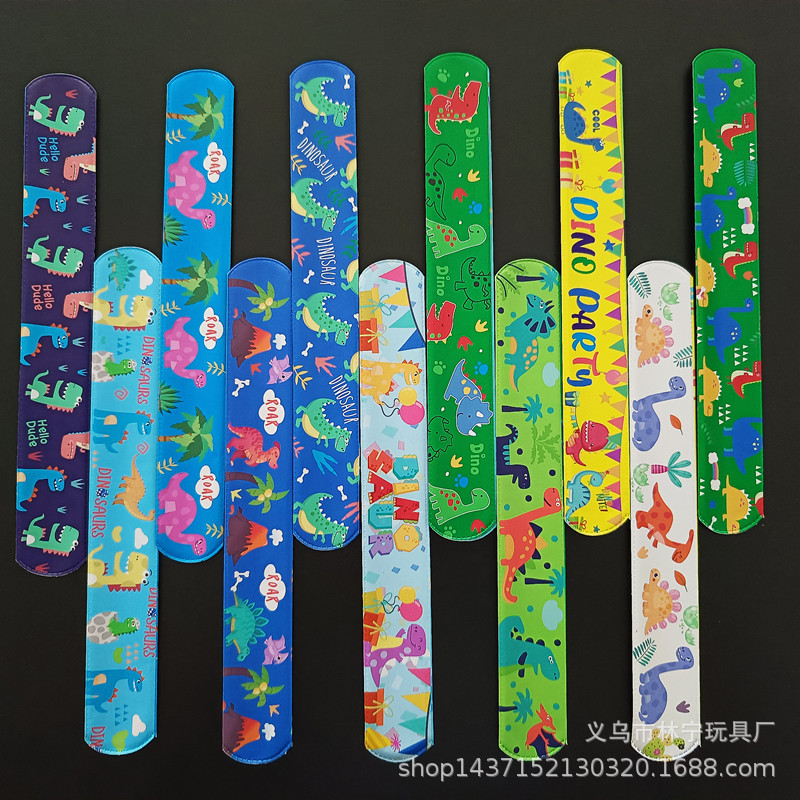 Amazon New 12 cartoon dinosaur clap ring cross-border dinosaur clap ring bracelet has its own copyright