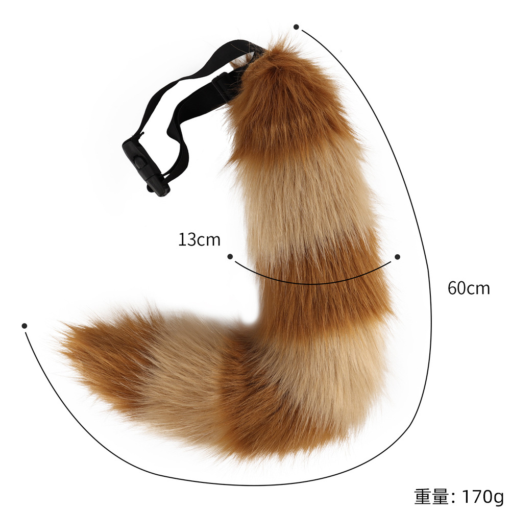 Hand-Made Simulated Animal Tail Red Panda Plush Fox Tail Cosplay Props Lolita Daily Accessories
