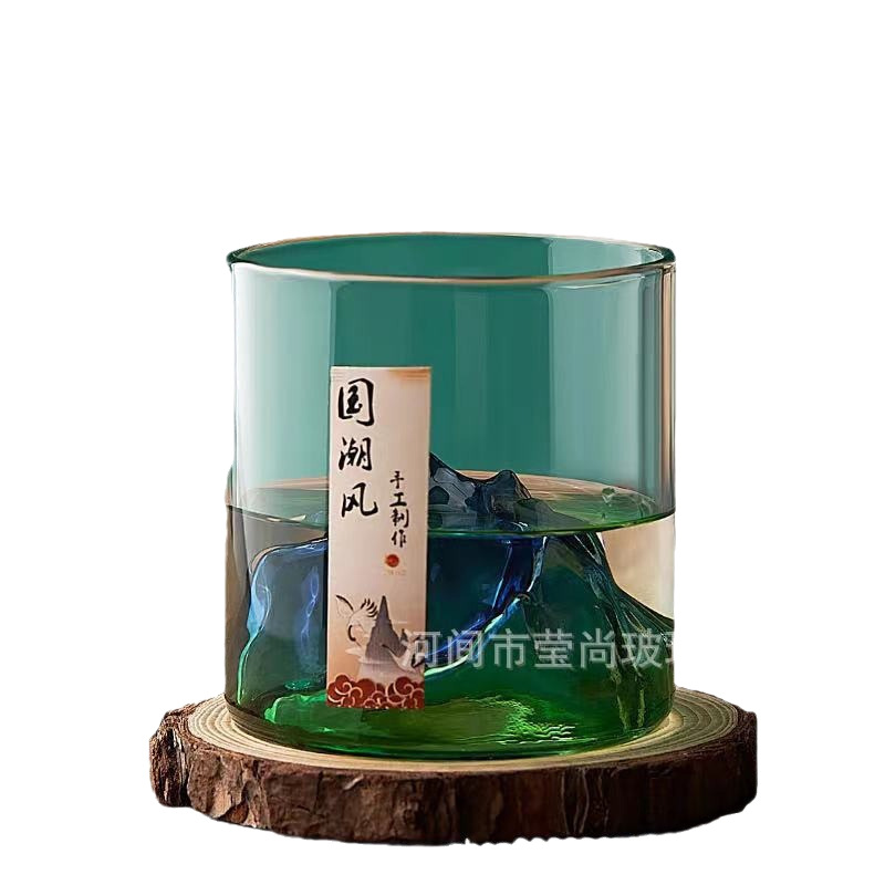 Japanese-style Mount Fuji glass creative Mountain View glass whisky glass glass coffee cup tea cup spirits glass