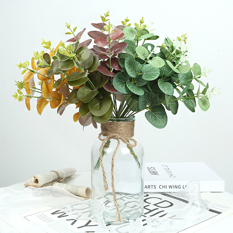 Евкалипт, одиночный весенний искусственный лист, денежный лист, украшения для дома, цветочные композиции