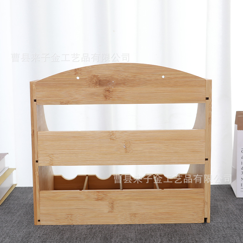Tea bag storage box three-layer bamboo wooden tea bag storage box desktop table tea bag box factory direct supply