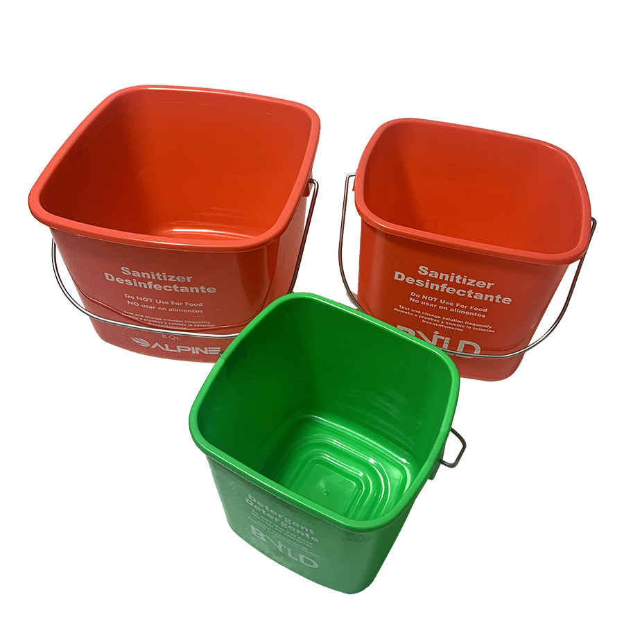 Factory Supply Green Thickened Storage Bucket Portable Plastic Square Bucket Wide Mouth Bucket Storage Bucket