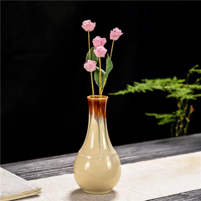 Guanyin Bottle Jade Clean Bottle Tea Ceremony Flower Flower Ornaments Home Decoration Hydroponic Ceramic Small Vase for Buddha Zen Vase