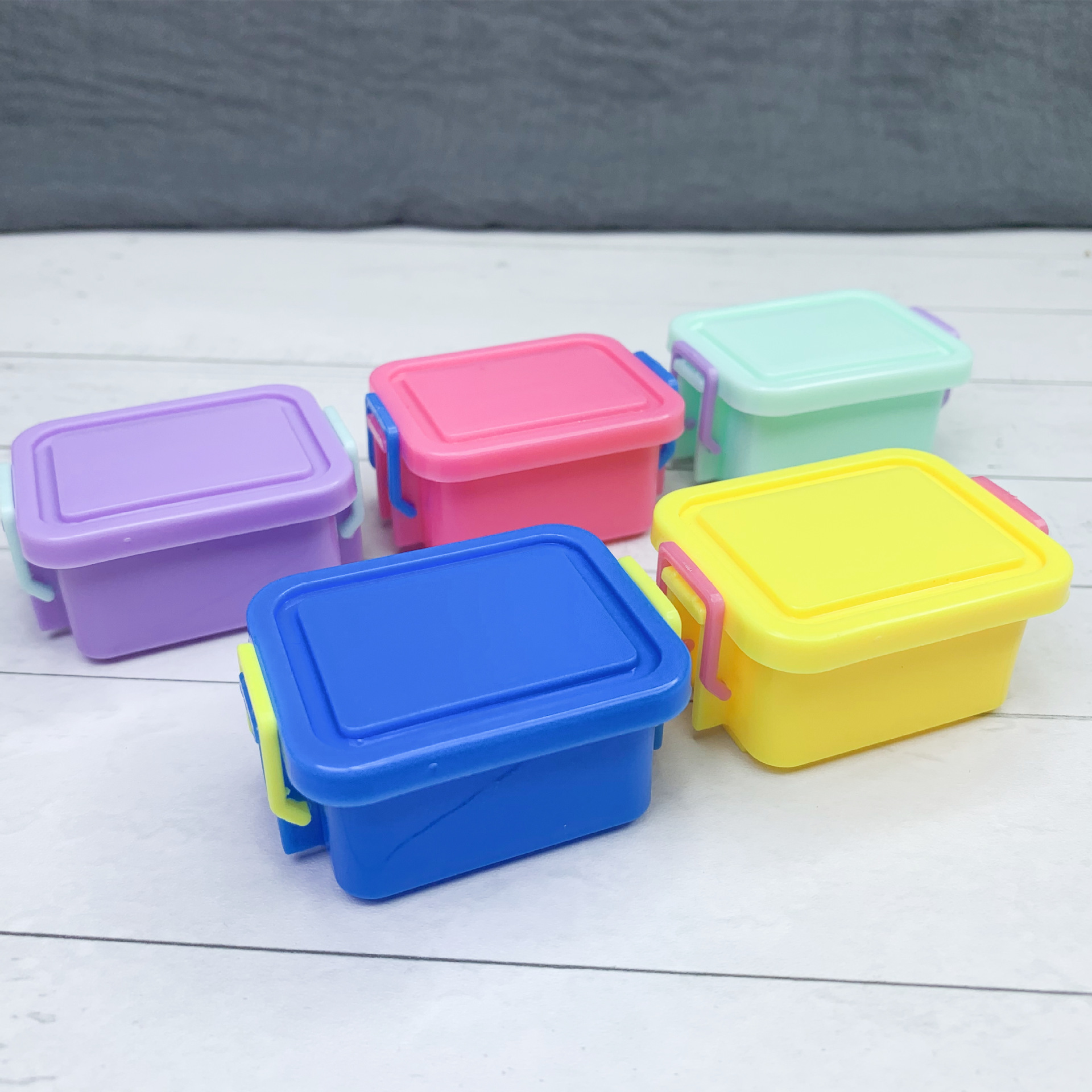 Miniature Doll House Storage Box Mini Cute Children's House DIY Plastic Box Simulation Convenience Store Props