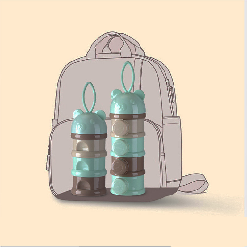Cross-Border Baby Portable Four-Layer Milk Powder Independent Layered Milk Powder Compartment Children's Food Storage Drop Shipping