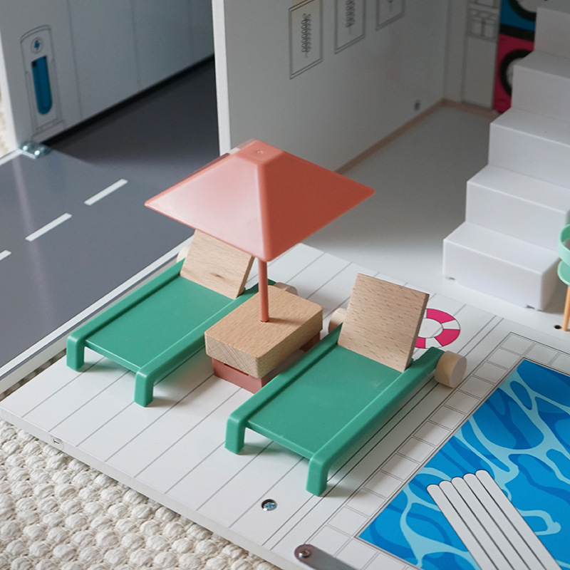 Children's Play House Simulation House Korean Luxury Villa Doll House Funny Wooden Cabin Boys and Girls Toys