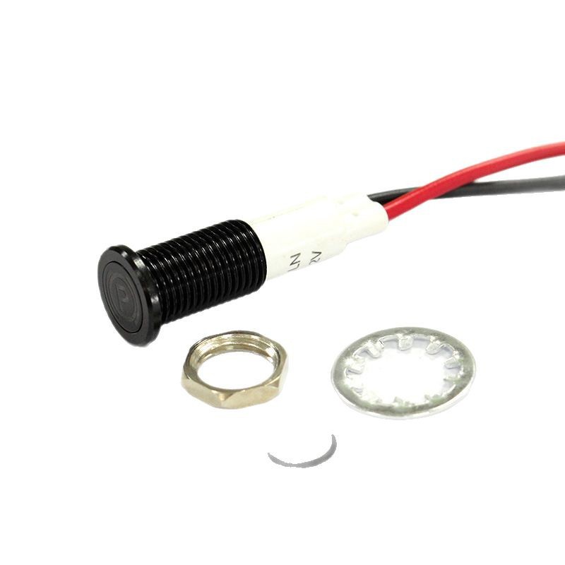 10mm signed metal indicator light 12V220V flat head signal light LED silver white plated black auto and motorcycle parts modification