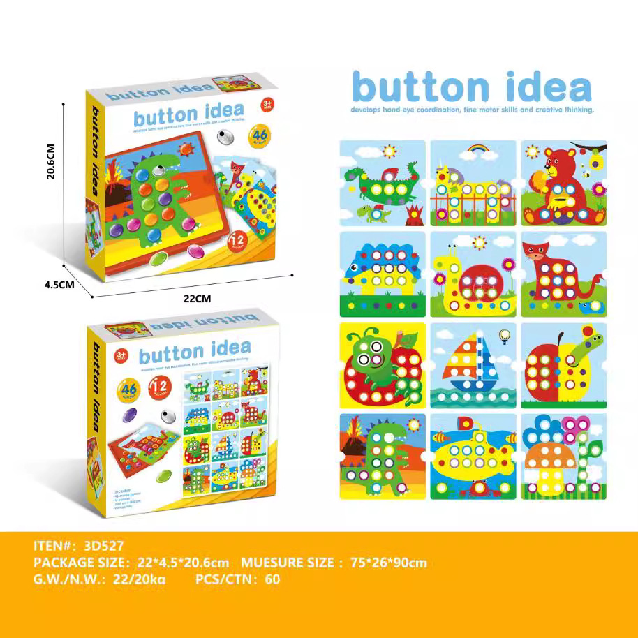 Children's Big Mushroom Nail Jigsaw Puzzle Mushroom Nail Insertion Benefit Intellectual Fun Creative DIY Toys Cross-border Hot Sale