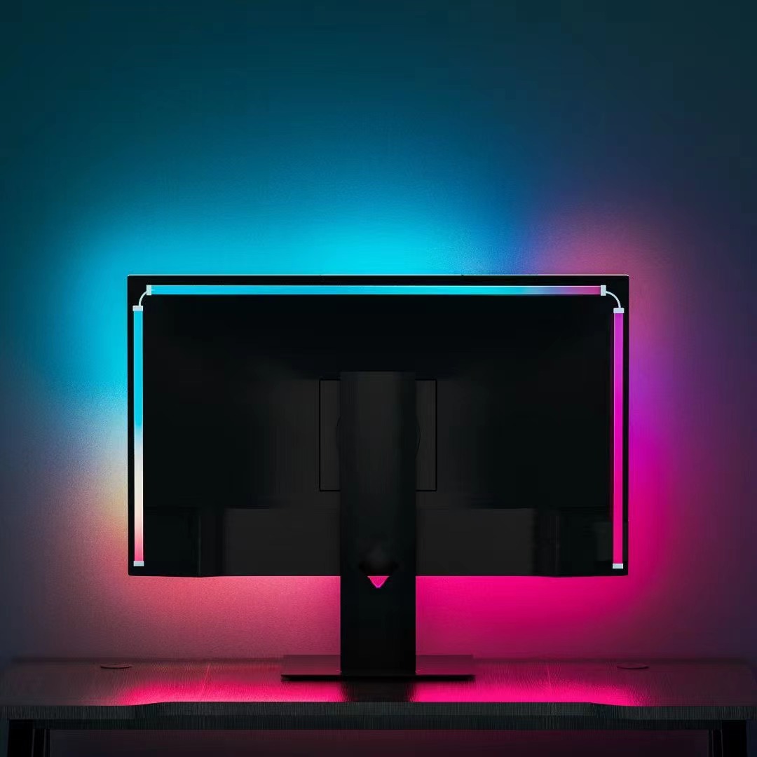 RGB Same Screen Display Atmosphere Light E-sports Desktop Game Ambient Phantom Light with Computer Background Atmosphere Light
