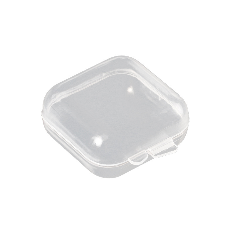 Factory Direct Sales Noise-Canceling Earplug Box Pp Single Compartment Empty Box Mini Dustproof Storage Box Transparent Small Square Box Portable