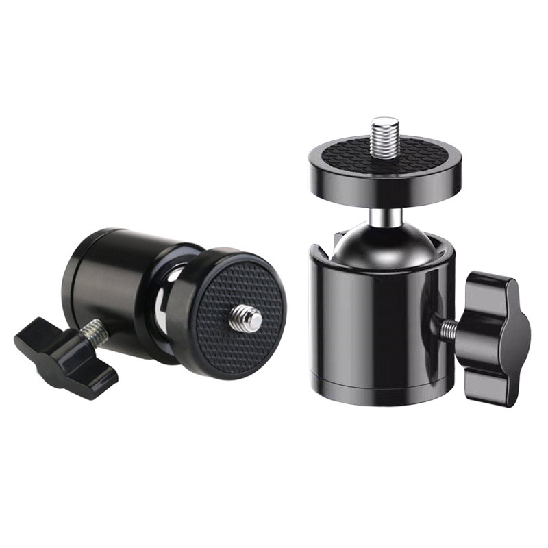 Универсальный многофункциональный держатель для мобильного телефона с подсветкой для живых трансляций, 360 градусов вращение, 1/4 одно отверстие, универсальный металлический панорамный/наклонный механизм