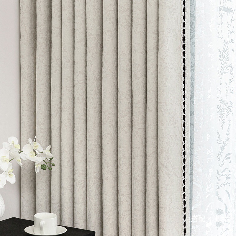 Rose French Blackout Bedroom High-End Curtains 2025 New Living Room Bedroom Embossed Jacquard Chenille Keqiao