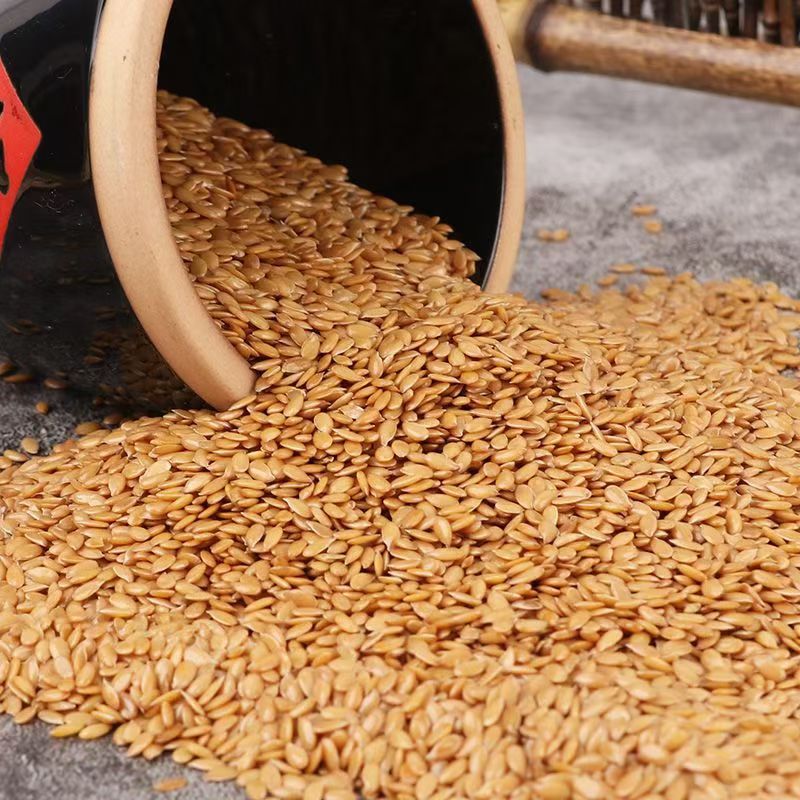 Seasonal New Gold Flaxseed Brown Flaxseed Raw and Mature Flaxseed Whole Cereals Oil Extraction Raw Material Wholesale