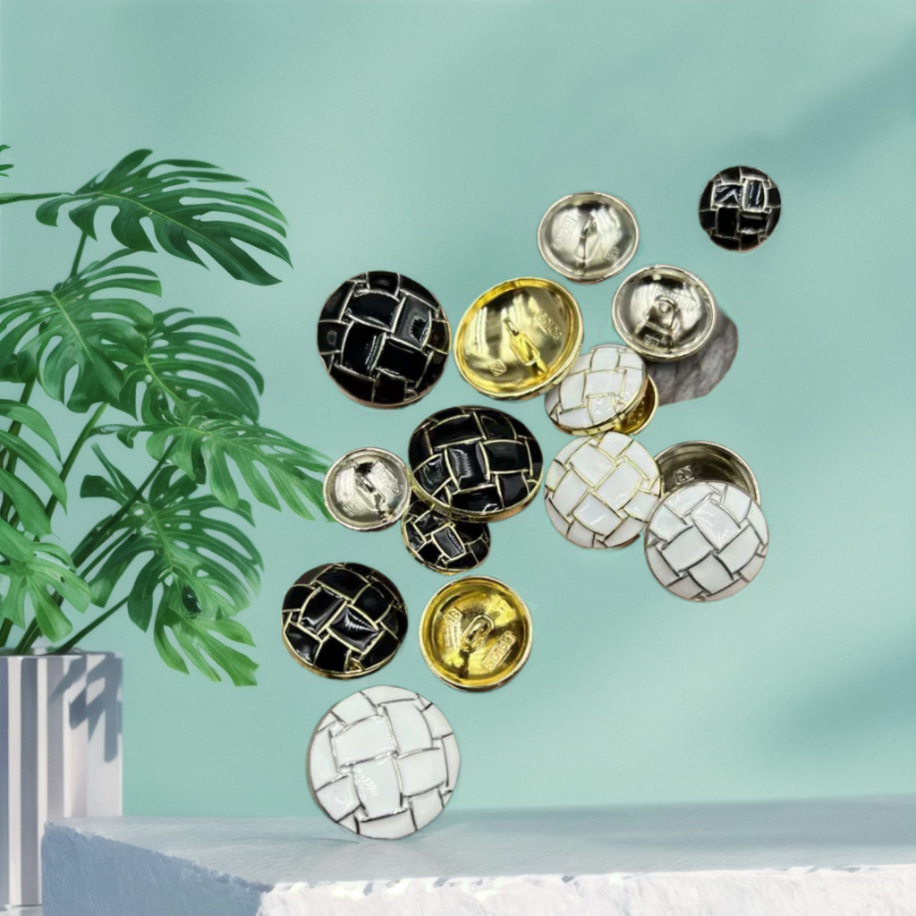 Пластиковые пуговицы для прохождения безопасности, универсальные черно-белые круглые пуговицы для тренчей, пальто, блейзеров и брючных костюмов