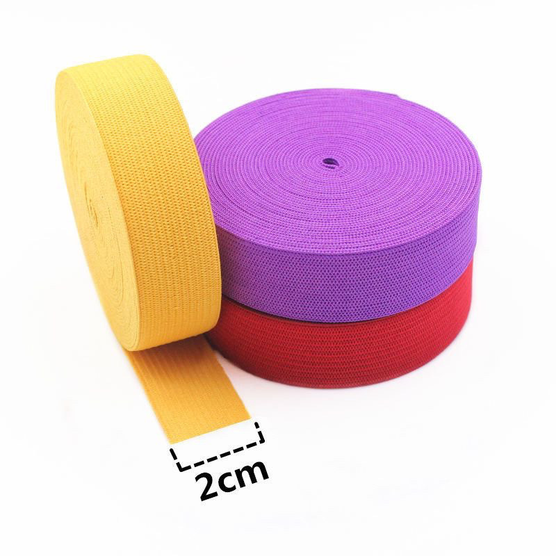 High Quality Colorfulful Elastic Band 2cm Polyester Flat DIY Clothing Accessories Kidsren's Home Pants Waist Elastic Rope