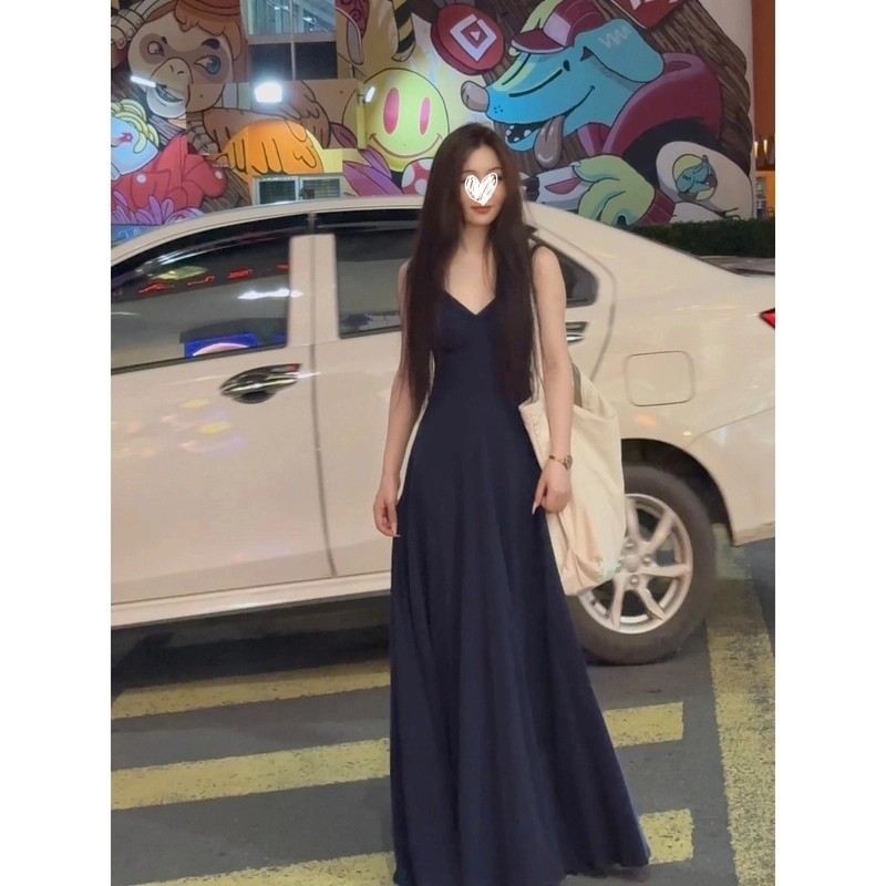 【Gentle and Relaxed Feel】Knitted Slip Dress with Chest Pad, Exquisite Workmanship, Excess Material, Self-Purchase