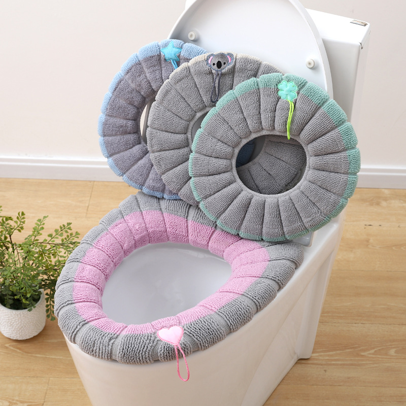 Popular Toilet Seat Covers, Household Knitted Toilet Seat Cushions, Universal for All Seasons, Winter Toilet Pads Wholesale