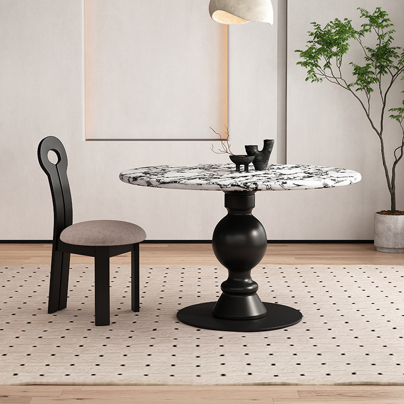 Мраморный Круглый Стол Французский Ретро Кремовый Стиль Из Дерева Простой Легкий Роскошный Высококачественный Круглый Стол и Стулья