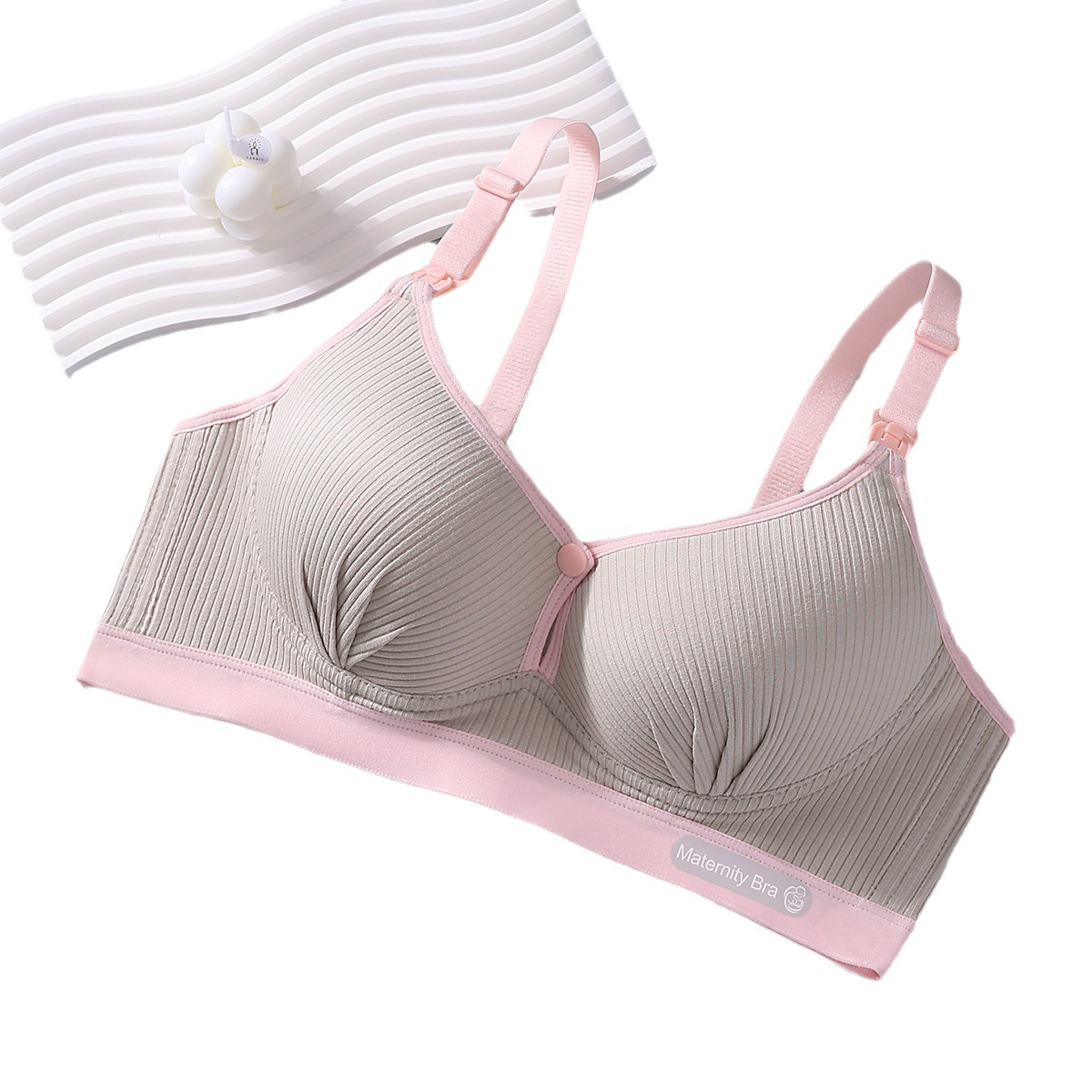 Breastfeeding Bra Push-up Anti-sagging Thin Pure Cotton Breastfeeding Front Opening Buckle No Steel Ring Pregnant Women's Underwear Special for Pregnancy