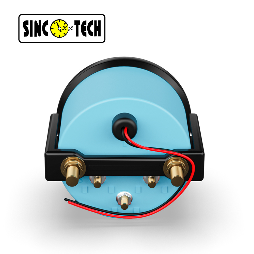 Sinco Tech 2-Inch 52mm Black Face Pointer Water Temperature Meter 12V Universal Car Modification Instrument