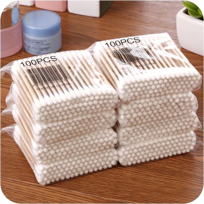 Bagged cotton swabs 30 80 100 double-headed cotton swabs makeup cleaning cotton swabs factory direct price advantage