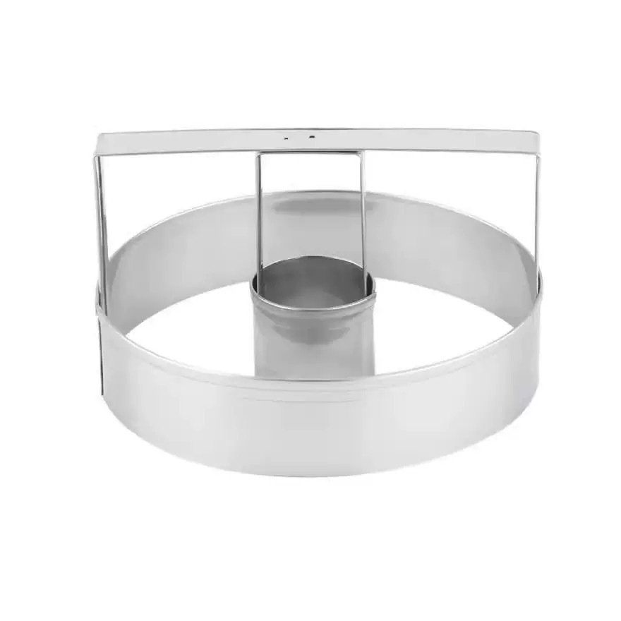 in stock stainless steel round cookie mold pressing one-piece cookie donut mold DIY baking