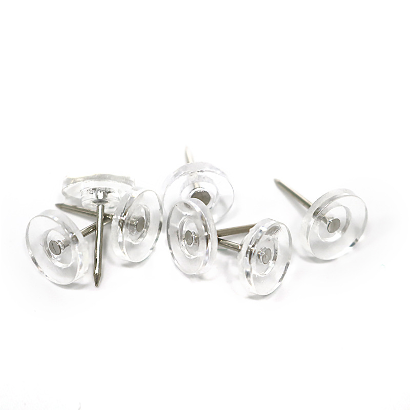 Amazon manufacturers wholesale children's pushpin push pin glue glue cork board nail transparent flat head round nail large favorably