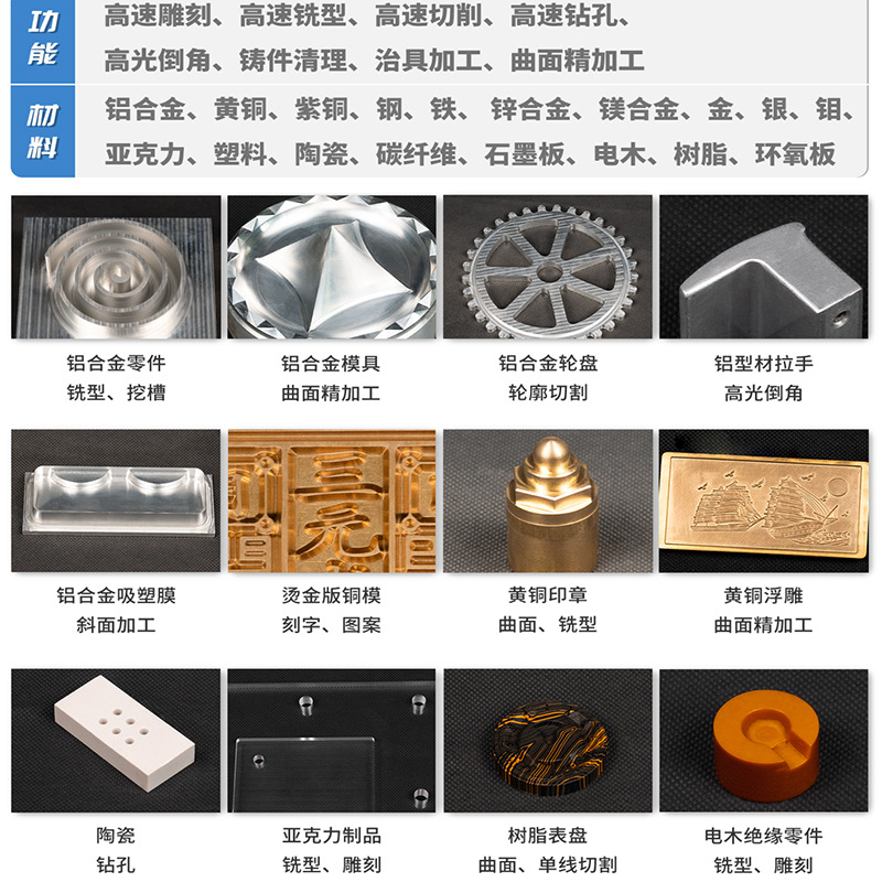 Eyelash mold gilding version silicone 3030CNC CNC engraving machine copper working electrode curved surface highlight engraving machine