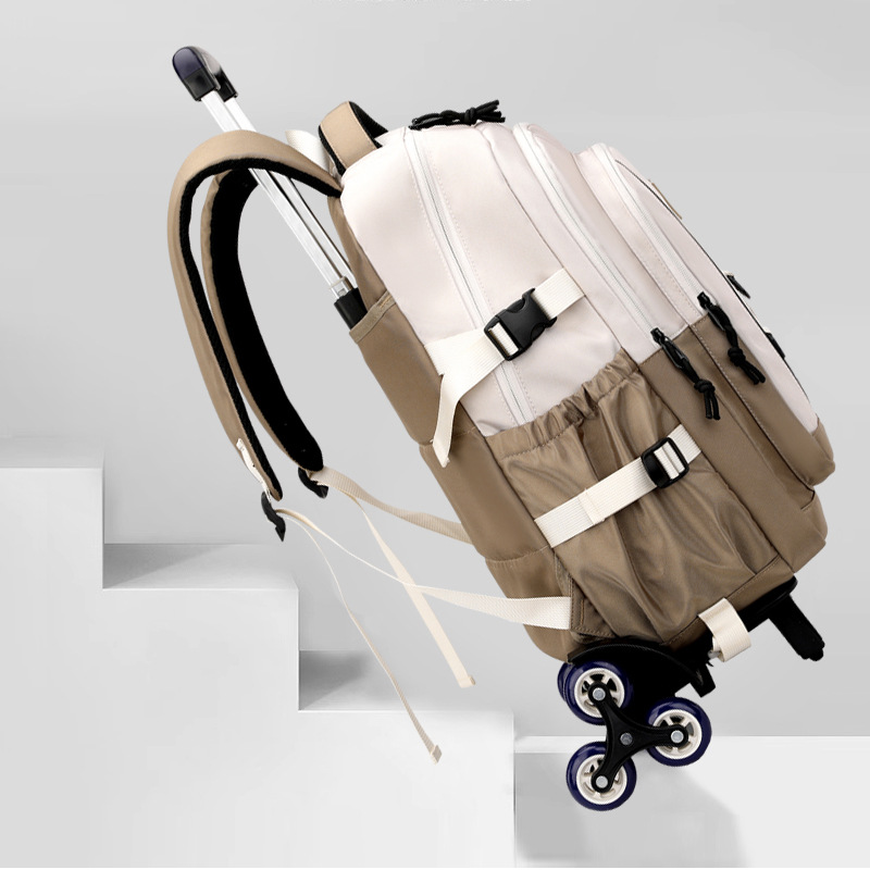 New Trolley Schoolbag Primary School Students 3-6 Grade Junior High School Student Backpack High School Student Backpack Stair Climbing Backpack