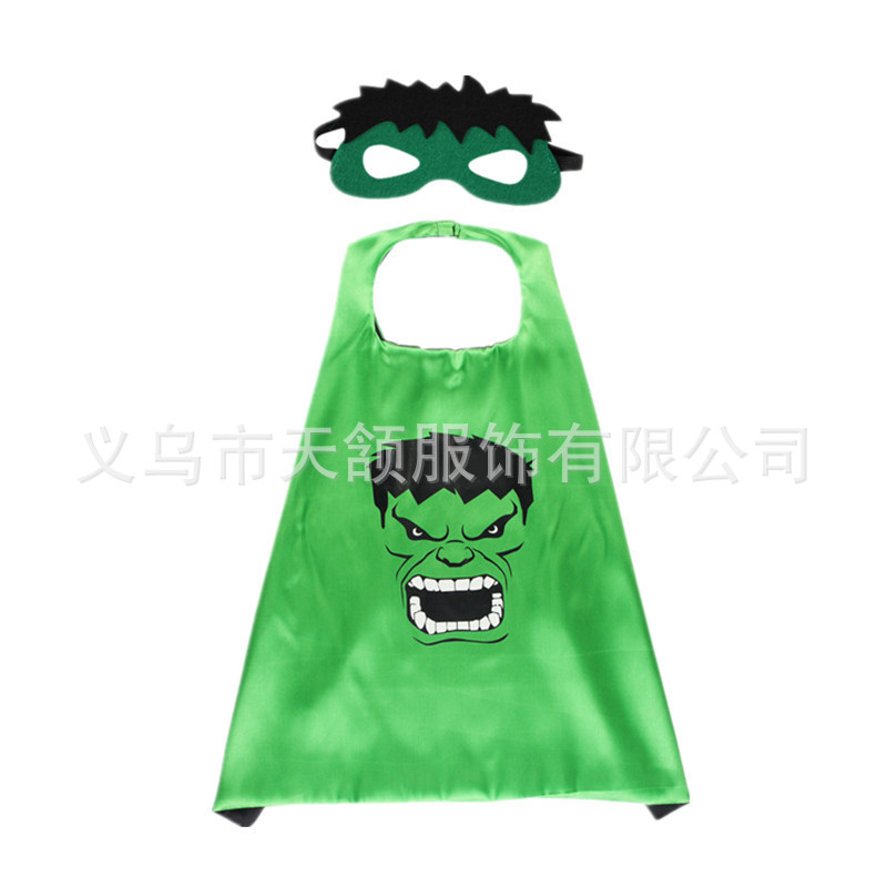 Printed Superhero Children's Cloak Movie Cosplay Cloak with Velcro Double Layer Performance Dress Up Festival