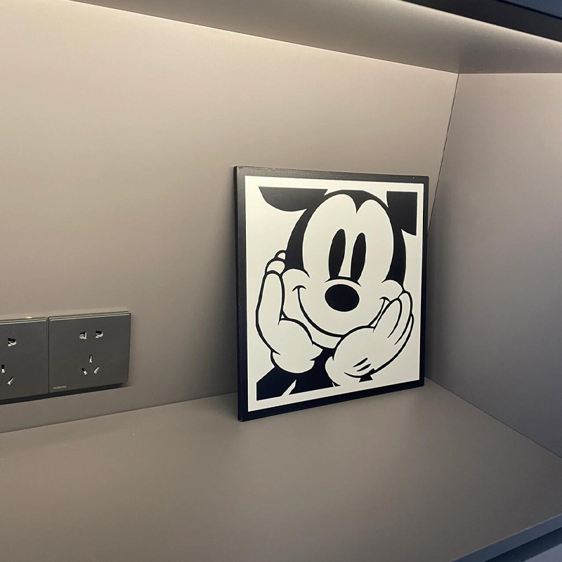 Декоративная картина с Микки Маусом для входа, мультяшный простой дизайн для гостиной, кремовый стиль, маленькие украшения, подвесная картина для спальни