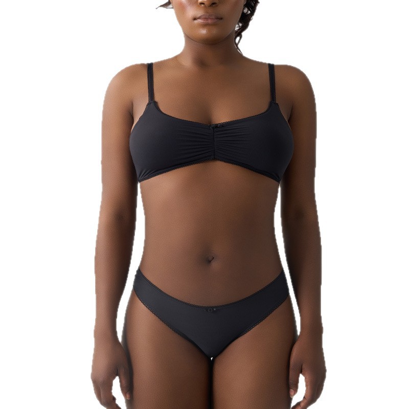 Skims Same Style Lace Fold Underwear Lace Pleated Sexy Breathable French Intimates Set