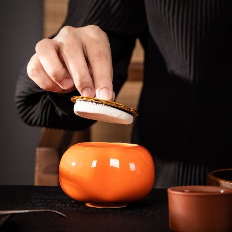 [Source Manufacturers Can Send on behalf of] Persimmon Ruyi Tea Pot Sealed Pot Candy Pot Empty Pot with Lid Ashtray