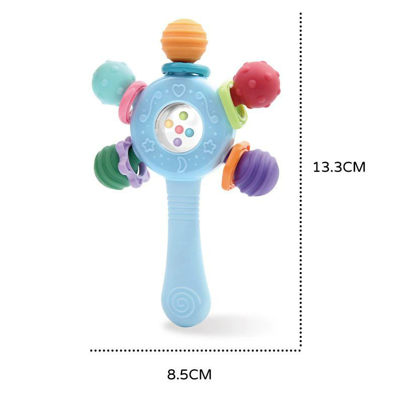 Cross-Border Baby Manhattan Rattle Educational Teether Can Be Chewed at High Temperature Boiled Hand Ball Pull-Up Early Education Toy