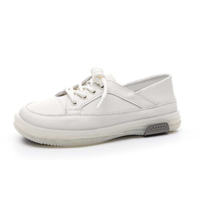 Douyin Live Broadcast Popular Genuine Leather White Shoes for Women 2025 Spring and Summer Tbottomon Sole Soft Sole Soft Surface Breathable Two-Wear Sneakers