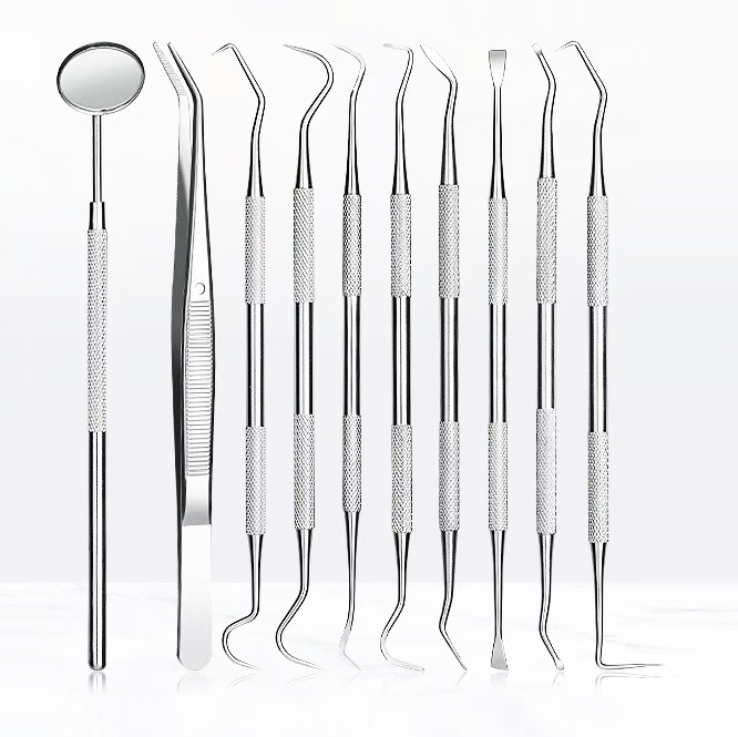 Зеркало для рта из нержавеющей стали, стоматологический инструмент, зонд, удаление зубного камня