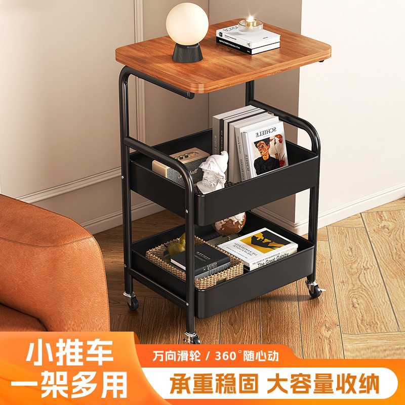 Передвижной двухъярусный кофейный столик, тележка для хранения, для кухни и гостиной, для закусок и ванной