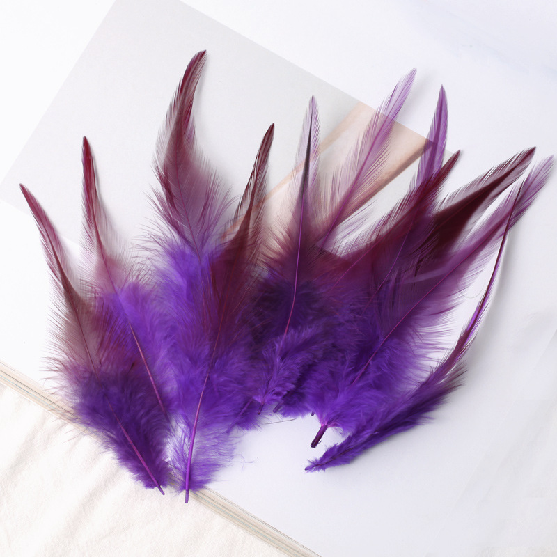 Factory wholesale funny cat stick feather diy cat toy color red pointed pheasant feather crafts jewelry decoration materials