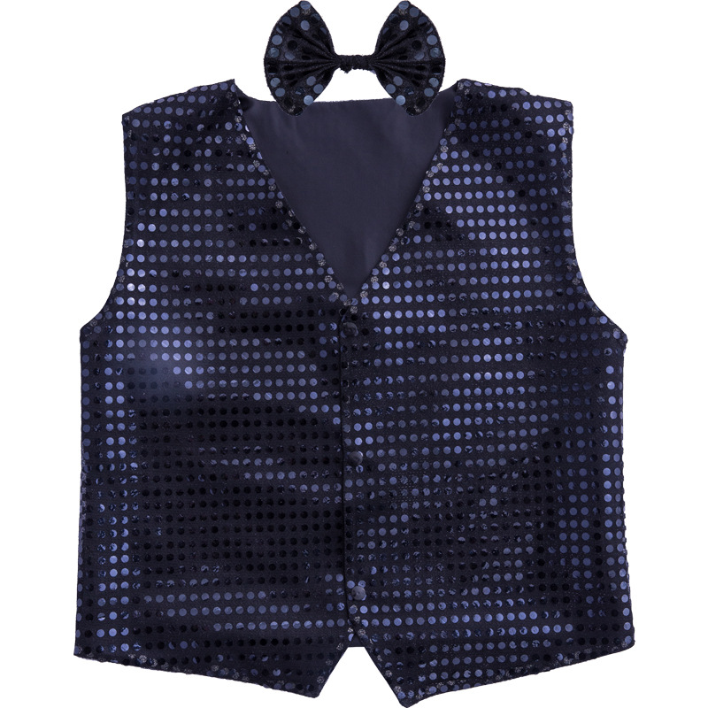 Children's Sequin Vest Jazz Dance Performance Clothing Adult Vest Modern Dance Performance Vest Boy Stage Costume