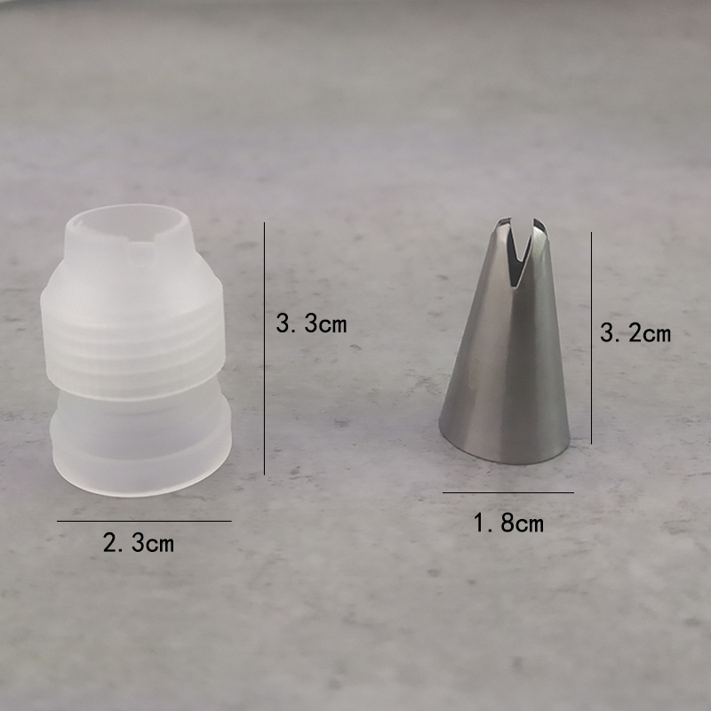 Full set of stainless steel decorating mouth wholesale loose mouth conversion converter small cake cream mouth set decorating tools