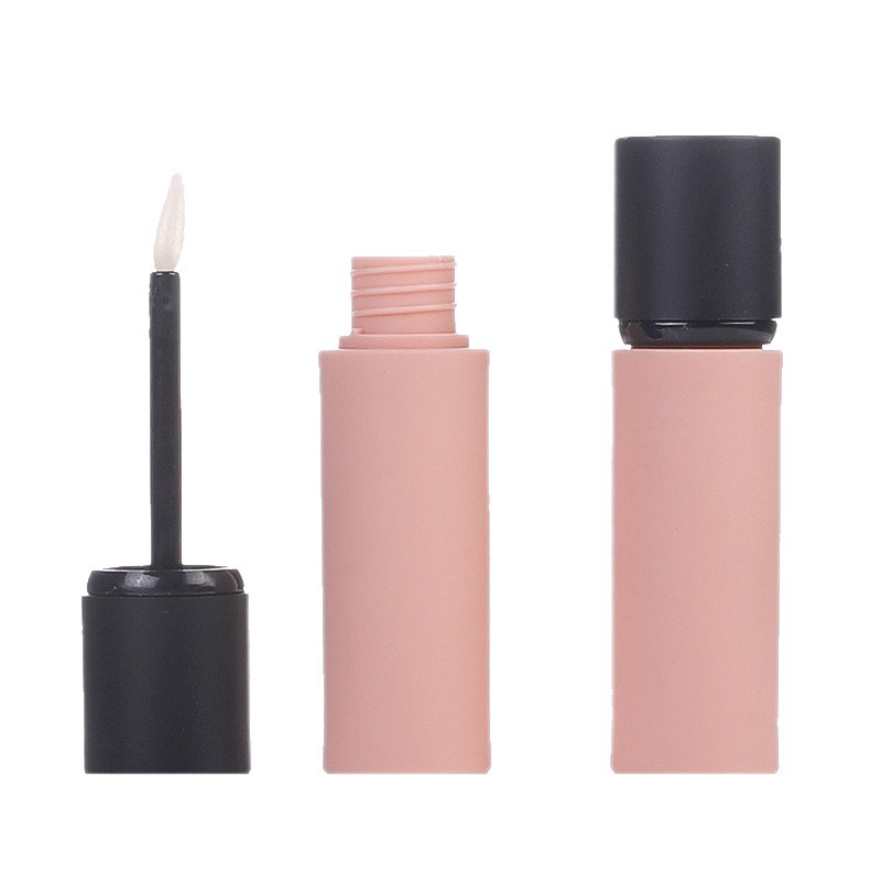 in stock round lip glaze lip gloss empty tube high-grade matte black lip honey bottle cosmetic packaging material shell 4ml handmade diy tube