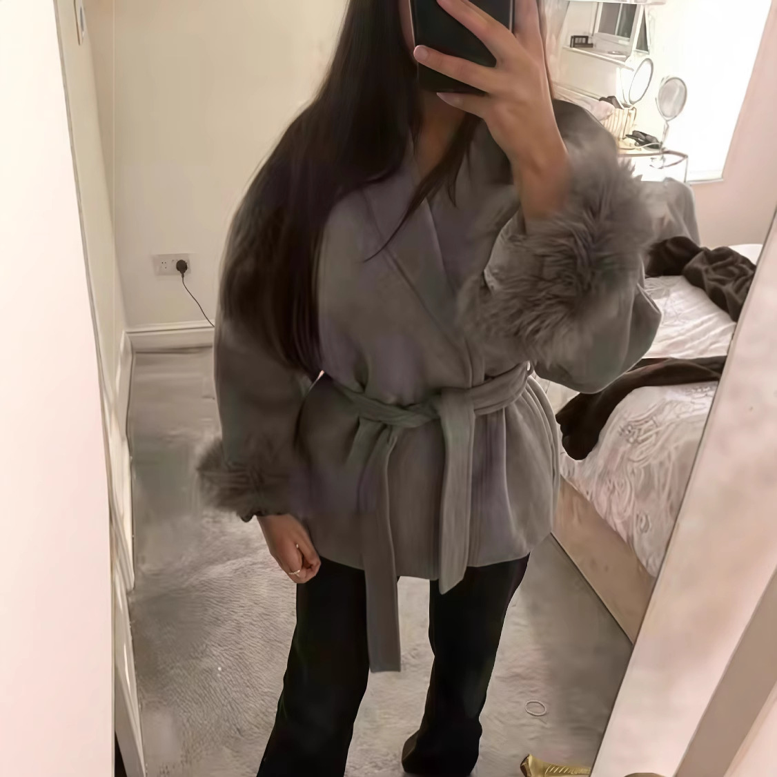 Amazon 2025 новая осень и зима Aliexpress модная повседневная элегантная мягкая свободная куртка из шерсти