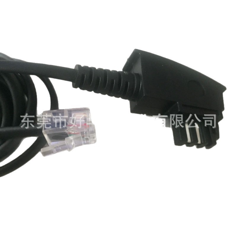 Dongguan Manufacturer Directly Supplies 2-Core and 4-Core 5.0m German-Style Telephone Straight-Line Pure Copper Network Connection Cables for Telephones
