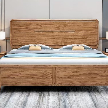 Кровать в китайском стиле из массива дерева, золотое сандаловое дерево 1.8м, двойная кровать для спальни, новая 2023 года