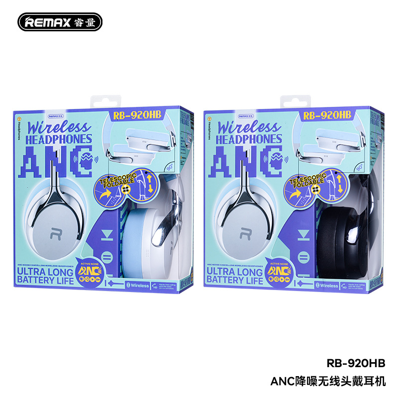REMAX Ruiyuan ANC Noise Reduction Wireless Headphones Long Endurance Music Headphones RB-920HB
