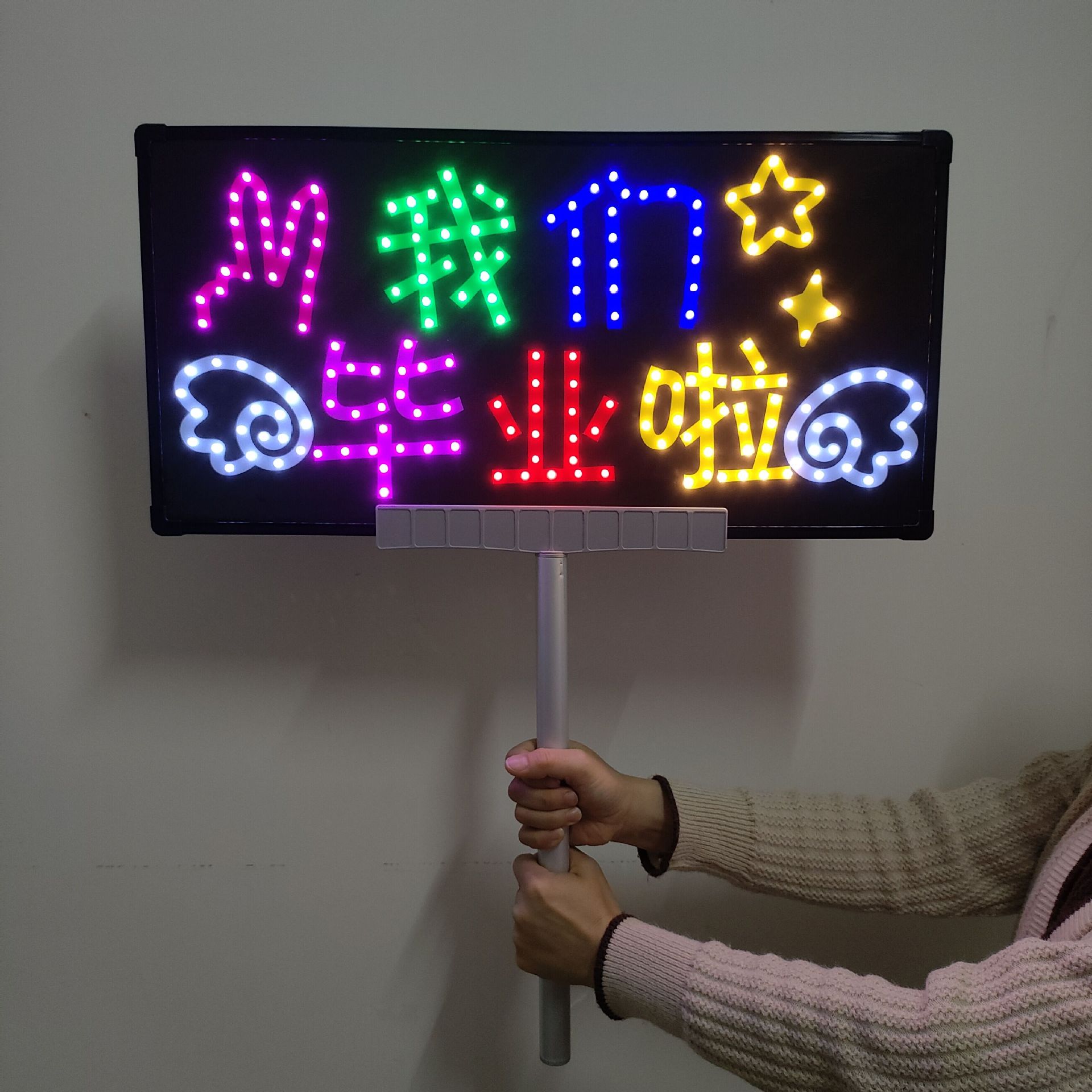 Led Light Sign School Class Graduation Blessing Inspirational Slogan Classmate Friendship Neon Light Glowing Hand Sign