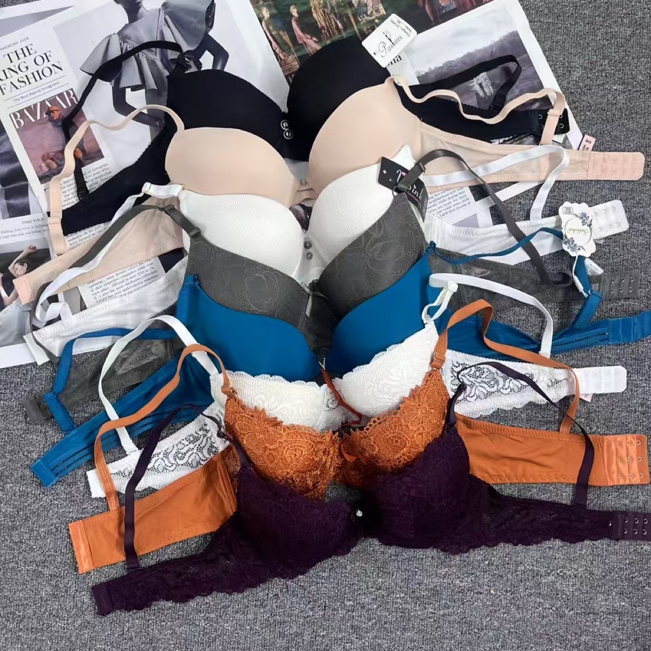 32-38Abc Overseas E-Commerce Store Steel Ring Thin Cotton Lace Edge Glossy Export Intimates Mix Bra Intimates